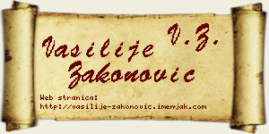 Vasilije Zakonović vizit kartica